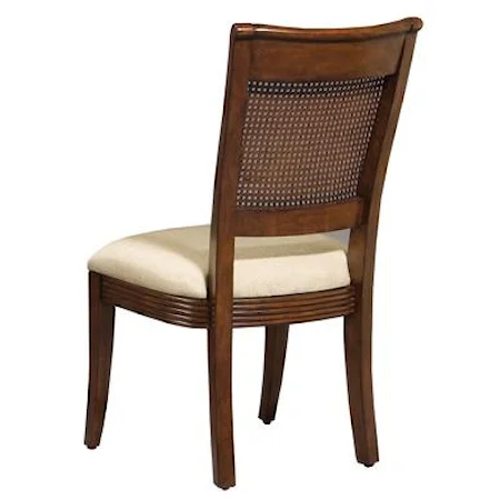 Cane Back Side Chair with Fabric seat